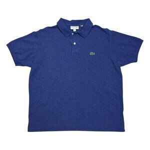 LACOSTE Golf Tennis Luxury Designer Casual Blue Polo Tee Shirt Mens XL
